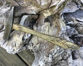 Antique tiny Cross Peen hammer with my signature hand carved Ash handle