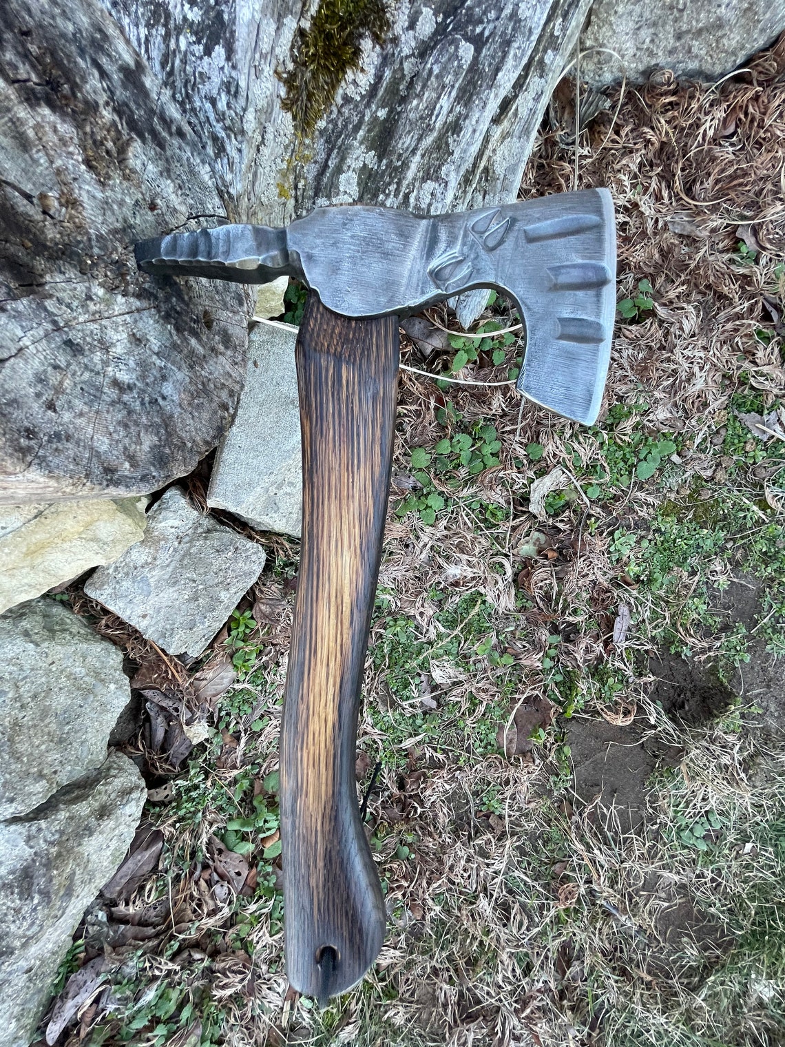 Viking Bearded hatchet with spike and new fire hardened Etsy