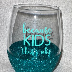 Stemless glitter bottom wine glass
