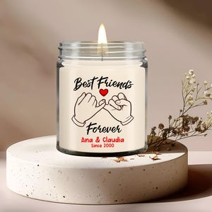 BFF Kerze, Sojawachs-Kerze, handgegossene Kerze, Vanille-Duftkerzenglas, Geschenk für Freundin BFF