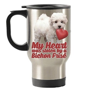 My Heart Was Stolen By a Bichon Frise Tasse isotherme de voyage en acier inoxydable