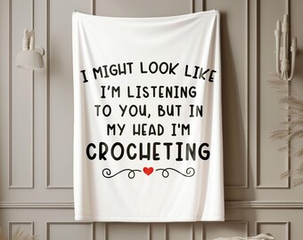 Crocheting Blanket, Crocheting Gift Idea, Velveteen Blanket, Gift for Crocheting Lover