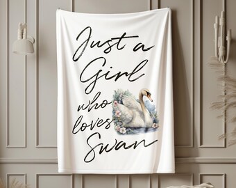 Swan Blanket, Swan Gift Idea, Velveteen Blanket, Gift for Swan Lover