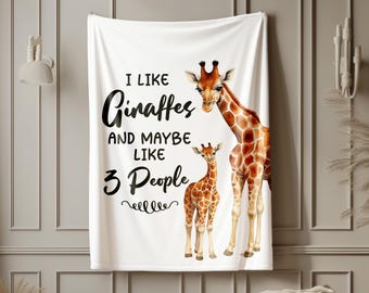 Giraffe Blanket, Giraffe Gift Idea, Velveteen Blanket, Gift for Giraffe Lover