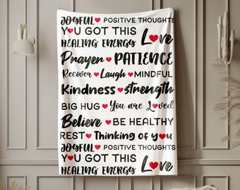 Get Well Soon Blanket, Well Wishes Gift Idea, Velveteen Blanket, Well Wishes Blanket