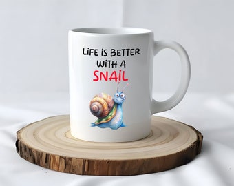 Mok slak, het leven is beter met een slak, cadeau-idee slak, cadeau voor slakkenliefhebber, gezonde mok