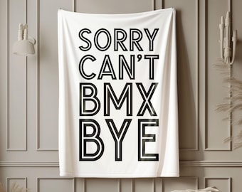 Bmx Blanket, Bmx Gift Idea, Velveteen Blanket, Gift for Bmx Lover