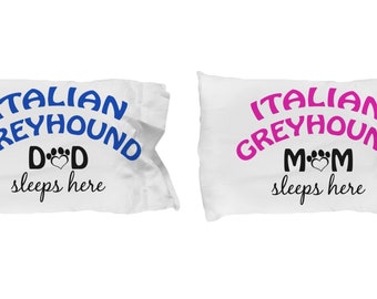 Italiaanse windhond mama en papa kussenslopen