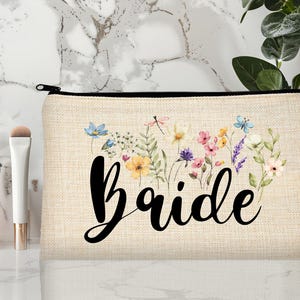 Bridal Shower Makeup Bag, Makeup Lover Cosmetic Bag, Toiletry Bag, Birthday Gift for Her, Makeup Bag for Women, Gift for Bridal Shower