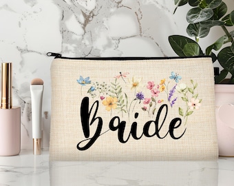 Bridal Shower Makeup Bag, Makeup Lover Cosmetic Bag, Toiletry Bag, Birthday Gift for Her, Makeup Bag for Women, Gift for Bridal Shower