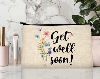 Get Well Soon Makeup Bag, Makeup Lover Cosmetic Bag, Toiletry Bag, Birthday Gift for Her, Makeup Bag for Women, Well Wishes Gift Idea