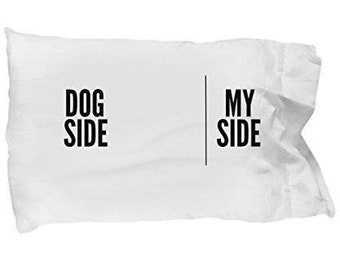 Sarung Bantal Pasangan Motif Anjing "Side My Side Your Side" – Set Isi 2, Ukuran 20x30 Inci, 100% Katun