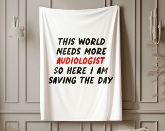 Audiologist Blanket, Audiologist Gift Idea, Velveteen Blanket, Gift for Audiologist