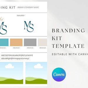 Brand Kit Template, Canva Template, Mini Brand Board Template, Branding ...