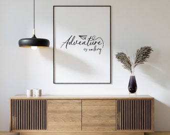 Adventure is Calling Print | Adventure Print | Quote Print | Outdoorsy | Adventure Quote | Digital Download