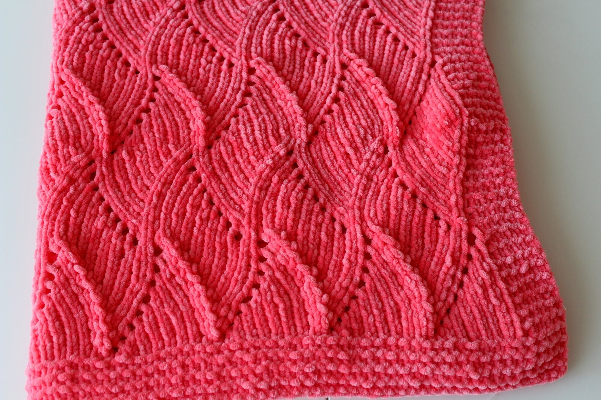 Soft Baby Blanket Knitted Baby Blanket Coral Blanket Baby Etsy