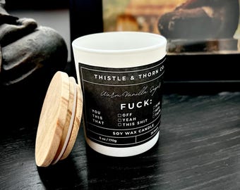 Velas con palabras malsonantes - F*ck: (lista de verificación)