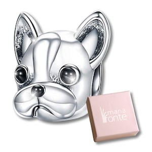 MariaFonte Bead Charm French Bulldog Pendant in Silver Compatible with All Bracelets and Necklaces