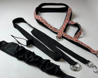 牽引ラインバンジーと犬ぞり用のそりハーネスとプルハーネスを組み合わせたセット