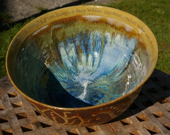 Rusty Leaf Pottery Bowl