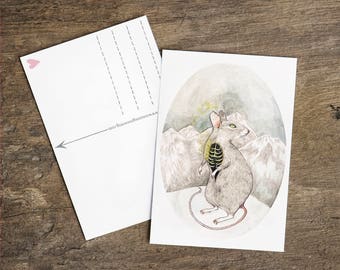A6 Card | Postcard | Mouse | Illustration Print | Nature