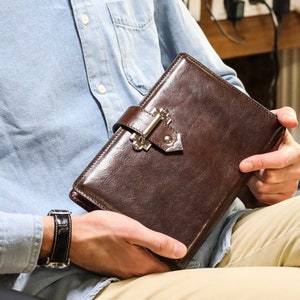 brown Leather Journal with Refillable A5 Notepad - In Search of Lost Time - Time Resistance
