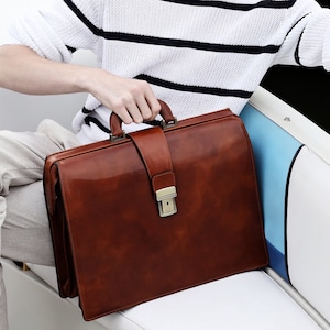 brown leather briefcase lawyers bag