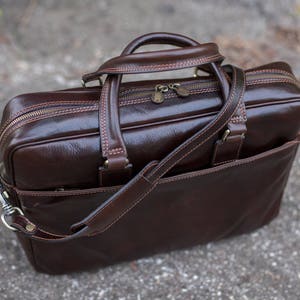 Full-Grain Leather Laptop bag 15, Leather Briefcase for Men, Birthday Gift for Him, Leather Shoulder Bag The Little Prince image 3