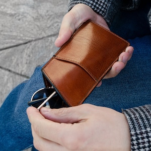 brown leather case for glasses