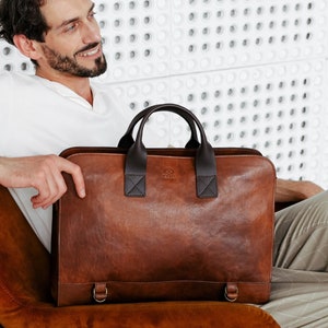Bolso mensajero grande para hombre, maletín de cuero, bolso de cuero genuino, bolso para computadora portátil de 15 pulgadas, bolso de hombro, cartera de hombre, regalo corporativo