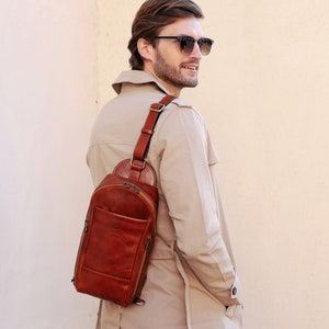 Leather Chest Bag Sling Bag - Murphy - Time Resistance