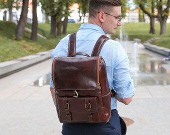Leather Backpack Men - Etsy