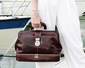 Leather Doctor Bag for Women, Men's Medical Bag, Brown Leather Handbag, Back to School Gift for Doctor, Personalized Travel Bag