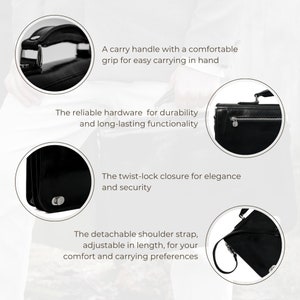 Leather Briefcase for Men, Black Messenger Bag, Leather 15 inch Laptop Bag, Full Grain Business Bag, Graduation Gift for Him image 7