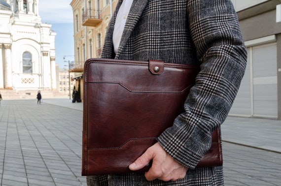 Portafoglio in pelle da uomo, portadocumenti personalizzato in