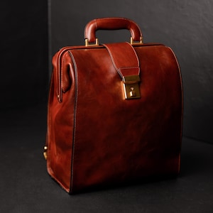 Brown Leather Backpack for Men, Laptop Backpack, Unisex Travel Bag, 15 inch Laptop Bag, Rucksack with Gaping Frame, Birthday Gift for Men