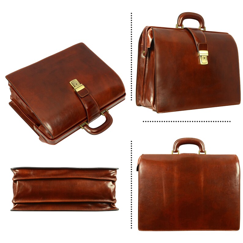 Full Grain Leather Briefcase for Men Graduation Gift for Him Etsy UK