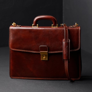 Porte-documents pour avocat, sac messager, étui marron pour ordinateur portable, portfolio personnalisé, cadeau promotionnel pour homme, cadeau de remise de diplôme pour lui