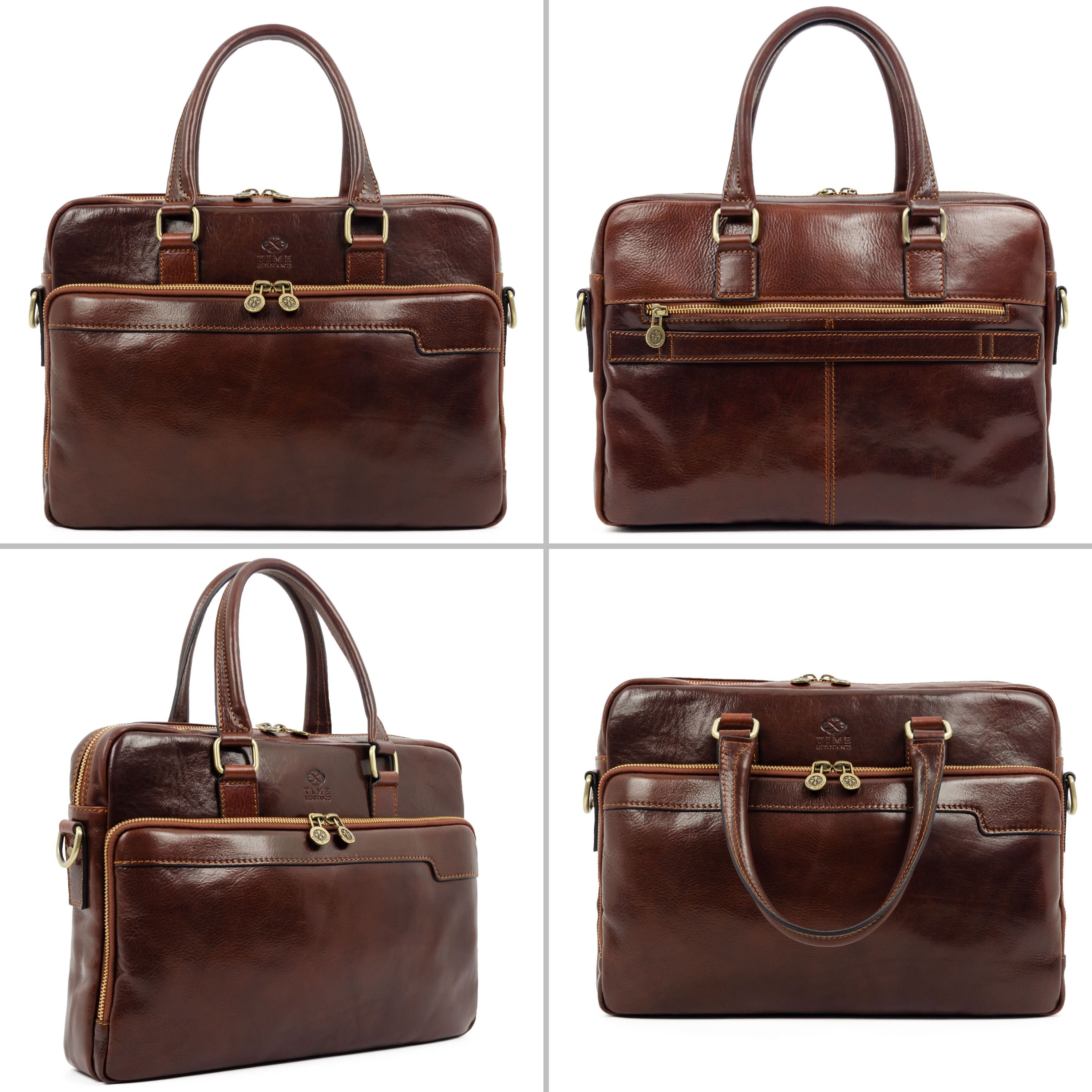 Full Grain Leather Briefcase for Men Shoulder Bag Top Handle - Etsy UK