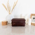Brown Leather Dopp Kit for Men, Cosmetic Bag, Grooming Bag, Unisex toiletry Bag,  Birthday Gift for Men, Personalized Gift product logo
