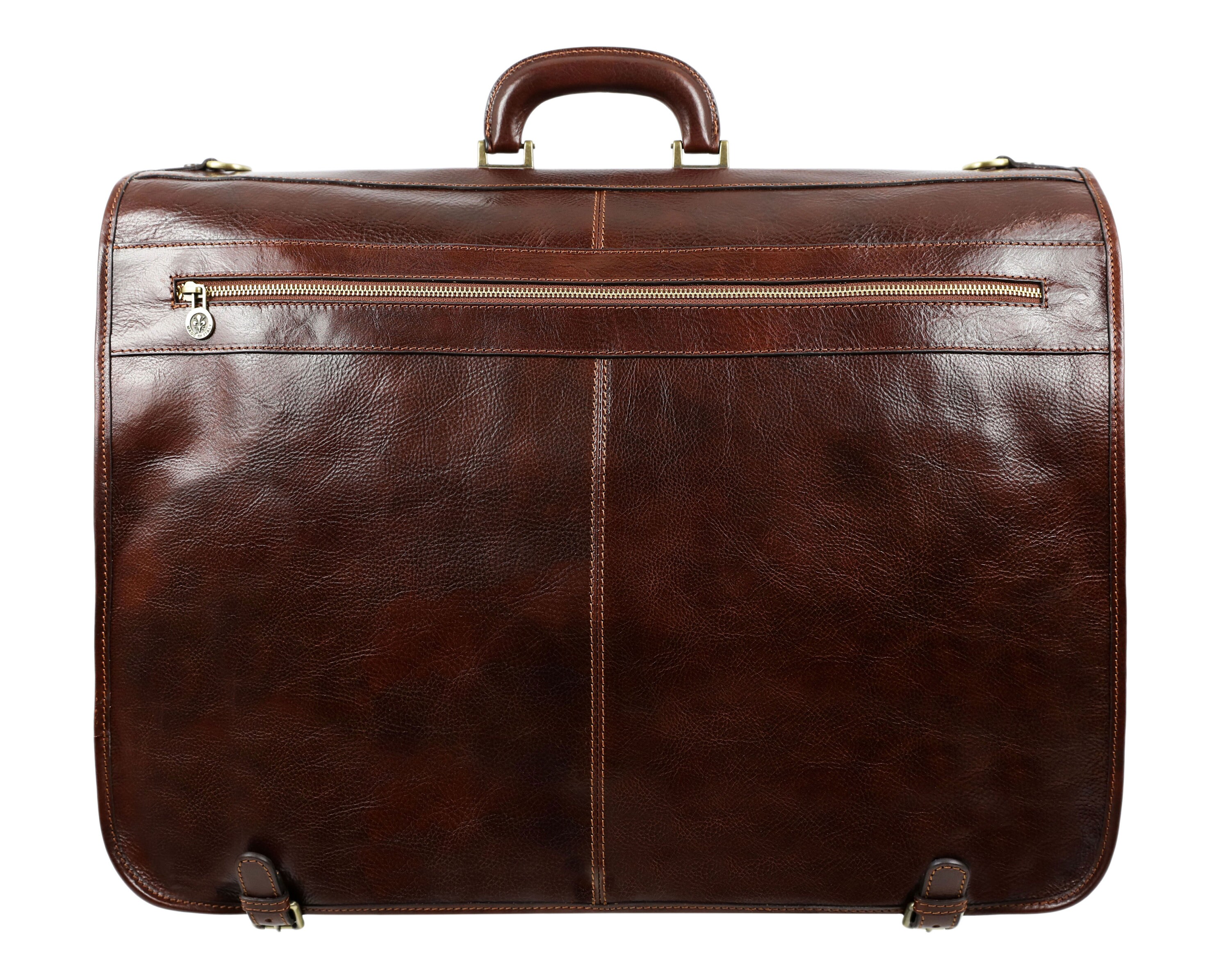 Brown Leather Garment Bag Personalized Suit Carrier Full Etsy