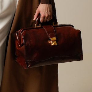 Sac de médecin en cuir pour femme, sac à main, cadeau d'anniversaire pour petit ami, trousse médicale en cuir pleine fleur, petit sac de voyage, cadeau de remise des diplômes