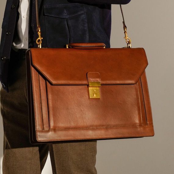 Valigetta Uomo In Vera Pelle - Ventiquattrore Per Laptop 15.6" Marrone Artigianale - Foto 11