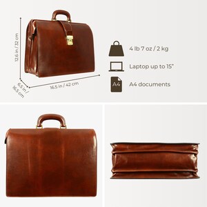 Lawyer Briefcase, Leather Satchel for Men, Bag for a Doctor, Leather Bag, Laptop Case, Personalized Gift Men, Promotion gift for Him image 8
