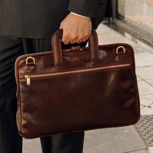 Porte-documents en cuir, sac messager, sac pour ordinateur portable 15 pouces, sac à main en cuir, sacoche pour ordinateur, cadeau de remise des diplômes pour lui, porte-documents mince 
