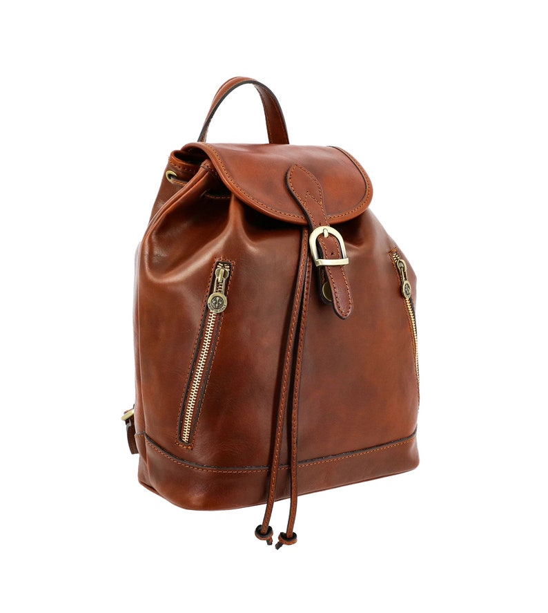 Brown Leather Backpack Vintage Backpack for Women Leather Etsy