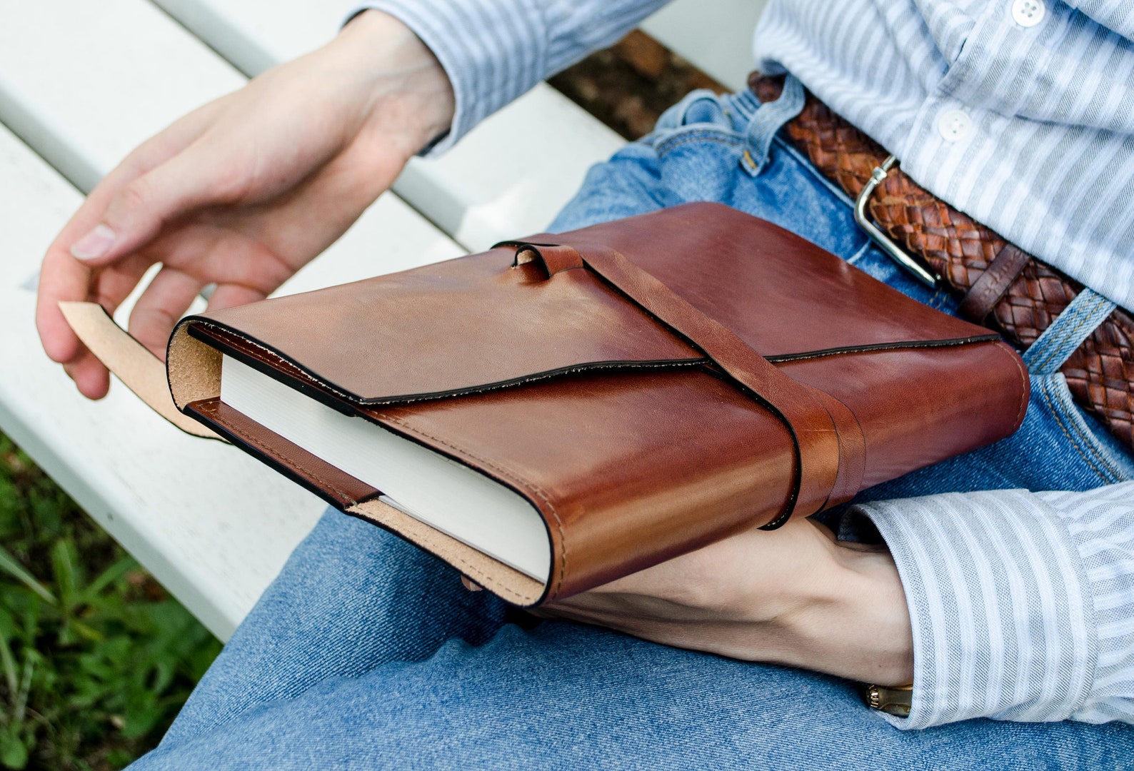 Leather Journal for Men Refillable Cover A5 Notepad Etsy