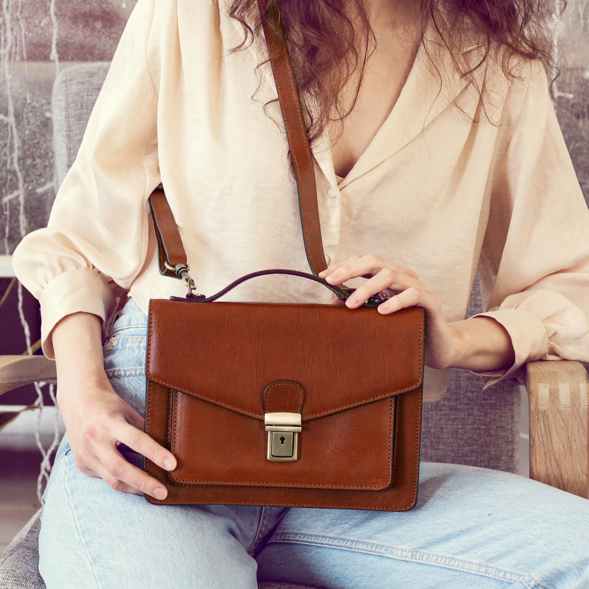 small briefcase purse