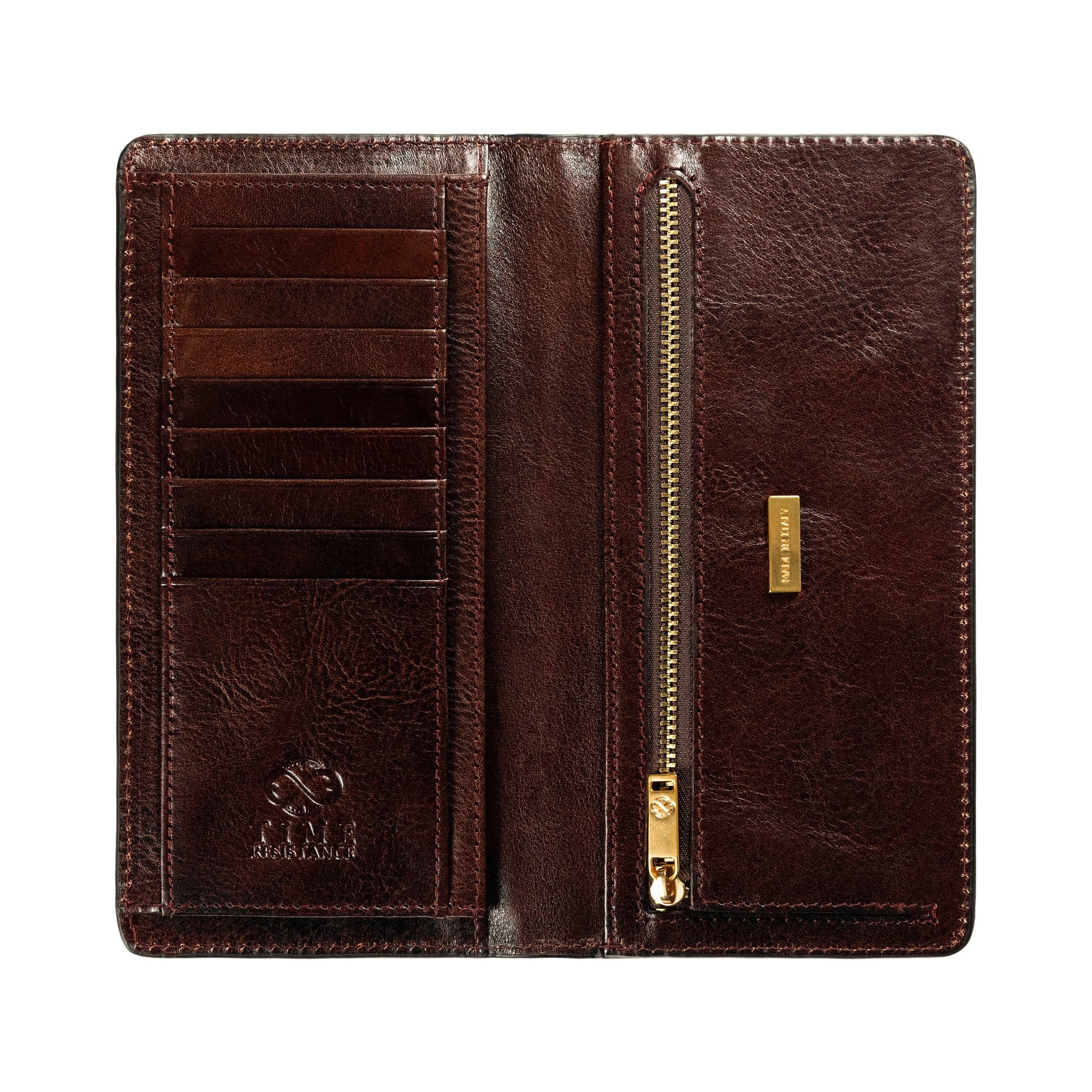 A Leather Coat Wallet for Men, Long Brown Wallet, Cardholder