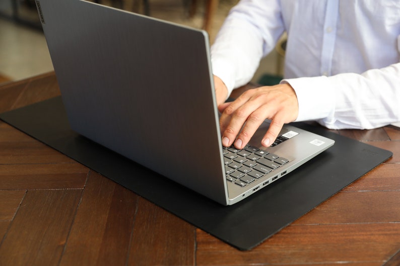 Genuine Leather Desk Pad Gaming Desk Pad Black Keyboard Pad Etsy